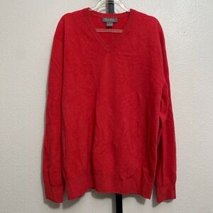 Men's 100% Cahsmere Pullover V Neck Sweater L Preppy Quiet Luxury Capsule